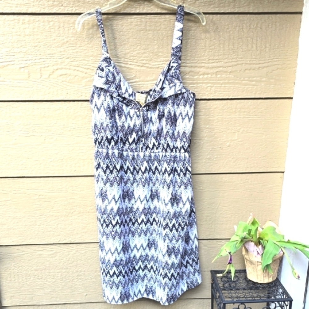Rue21 The Magic Of Stevie & Lindsay Chiffon Zipper Front  Print Mini Dress 2x